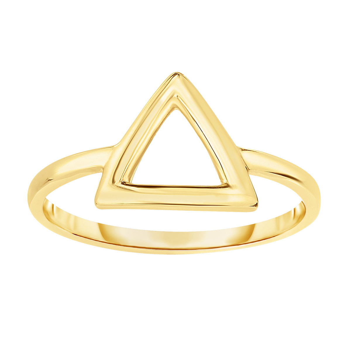 14K Yellow Gold Triangle Design Ring, Size 7 - JewelryAffairs