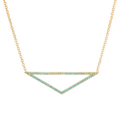 14K Yellow Gold Triangle Pendant Necklace, 16" To 18" Adjustable