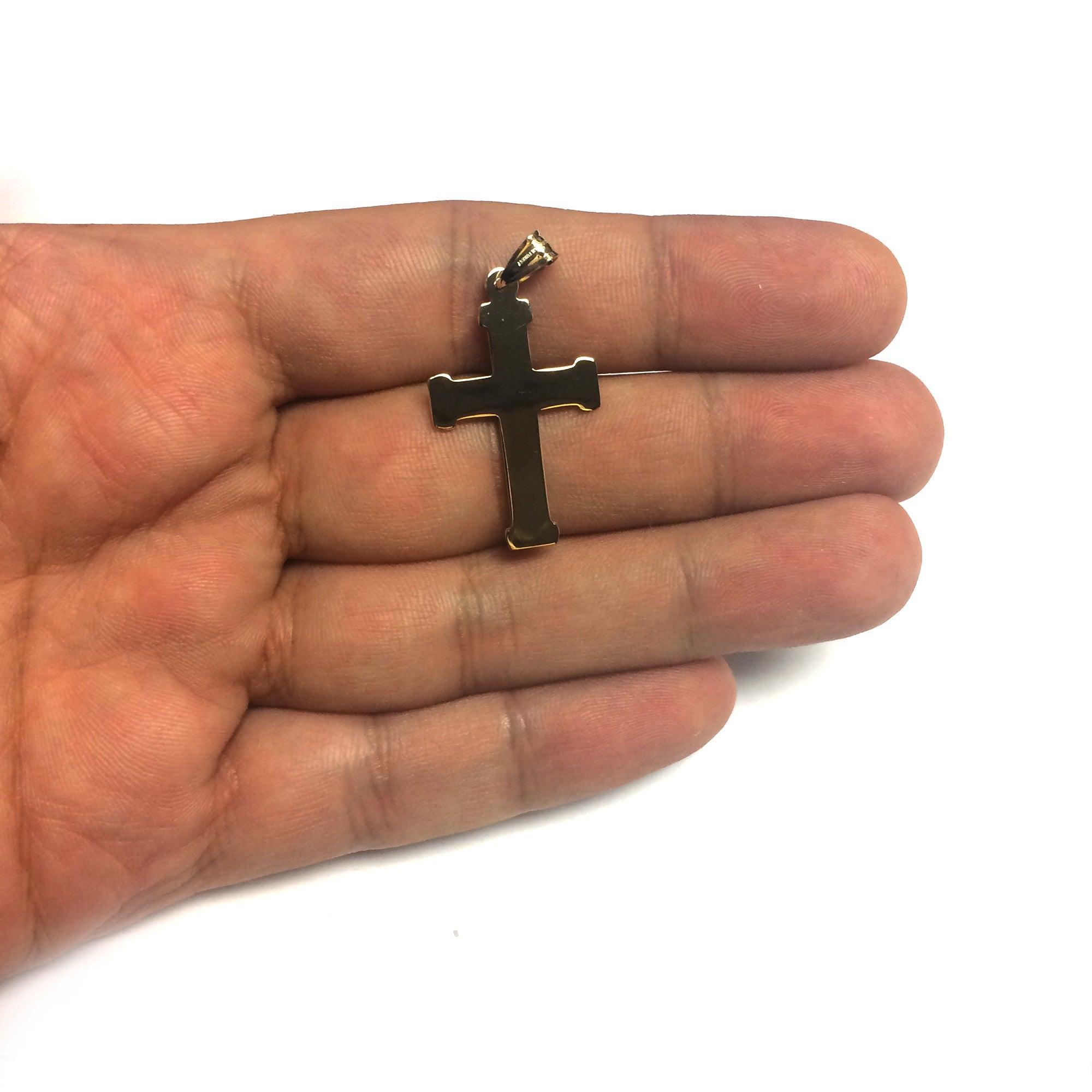 14k Yellow Gold Twisted Cable Cross Mens Pendant, 25 X 15 mm - JewelryAffairs
