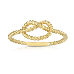 14k Yellow Gold Twisted Cable Knot Ring, Size 7 - JewelryAffairs