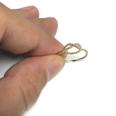 14k Yellow Gold Twisted Cable Knot Ring, Size 7 - JewelryAffairs
