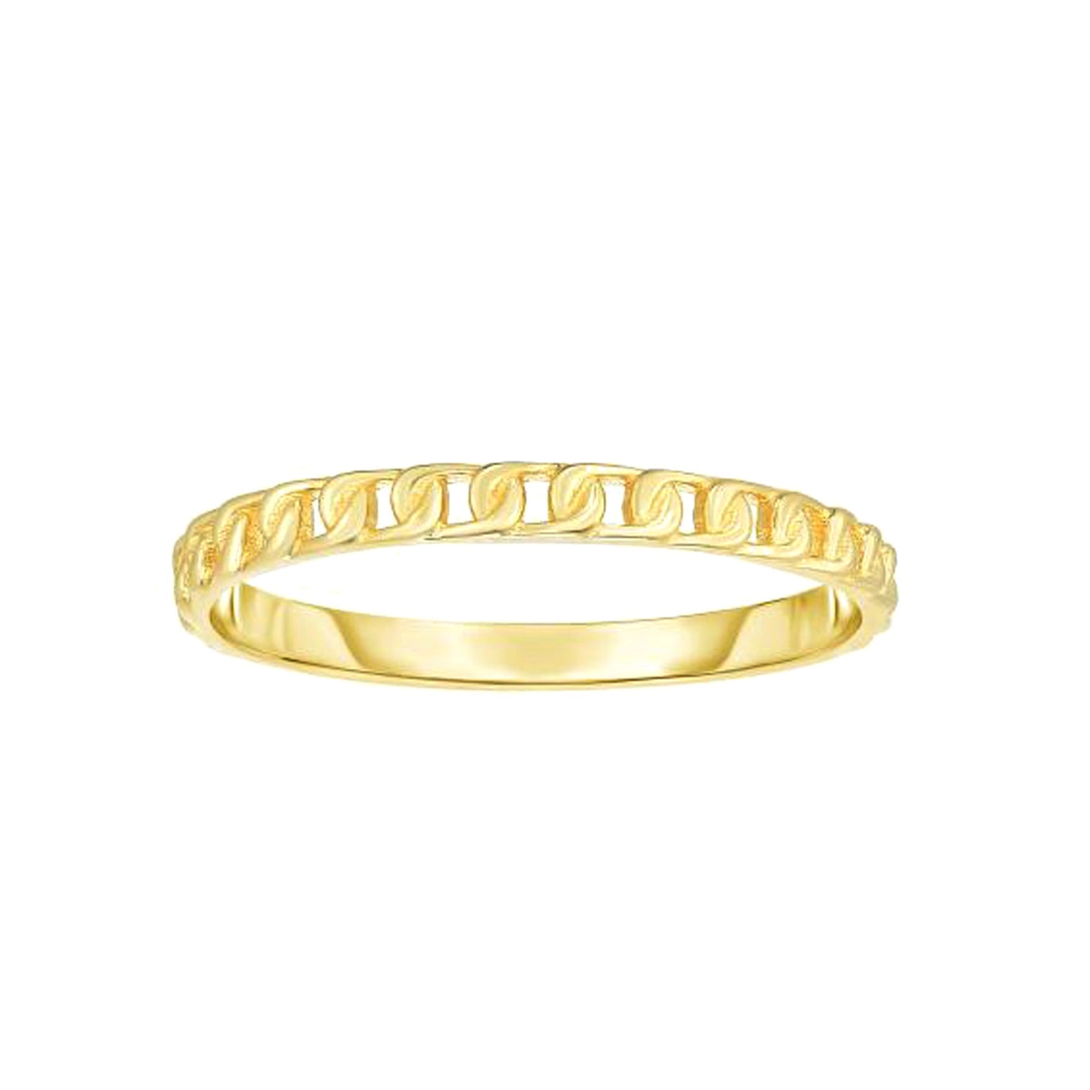 14k Yellow Gold Twisted Cable Womens Ring, Size 7 - JewelryAffairs