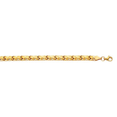 14k Yellow Gold Weaved Link Fancy Bracelet, 7.25" - JewelryAffairs