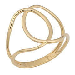 14k Yellow Gold Wide Knot Fashion Ring - JewelryAffairs
