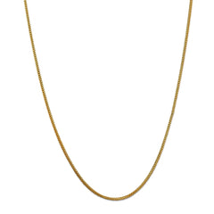 14k Yellow Solid Gold Franco Chain Necklace, 0.9mm - JewelryAffairs