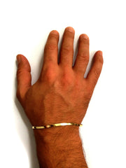 14k Yellow Solid Gold Imperial Herringbone Chain Bracelet, 3.0mm, 7"