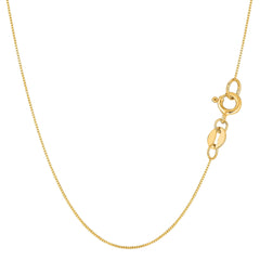 14k Yellow Solid Gold Mirror Box Chain Necklace, 0.6mm - JewelryAffairs