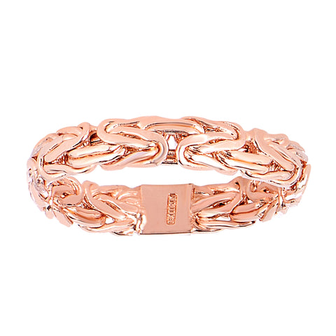 14Kt Rose Gold Byzantine Style Band - 4mm Wide