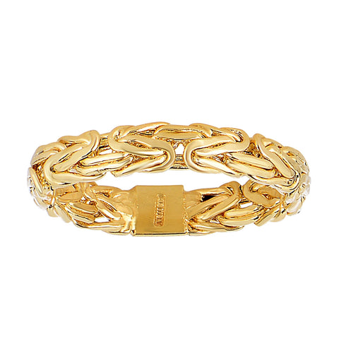 14Kt Yellow Gold Byzantine Style Band - 4mm Wide