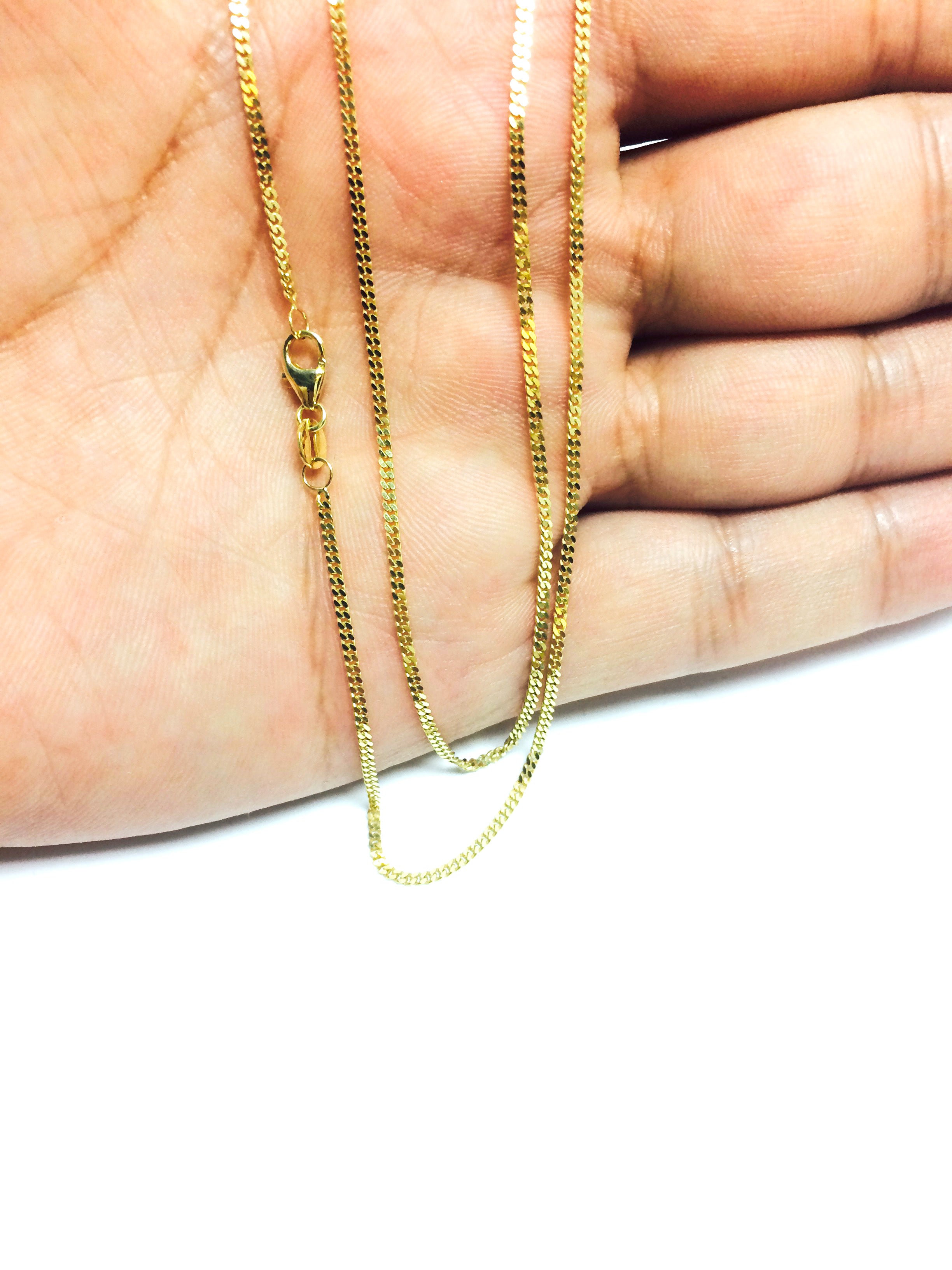 10k Yellow Gold Gourmette Chain Necklace, 1.5mm