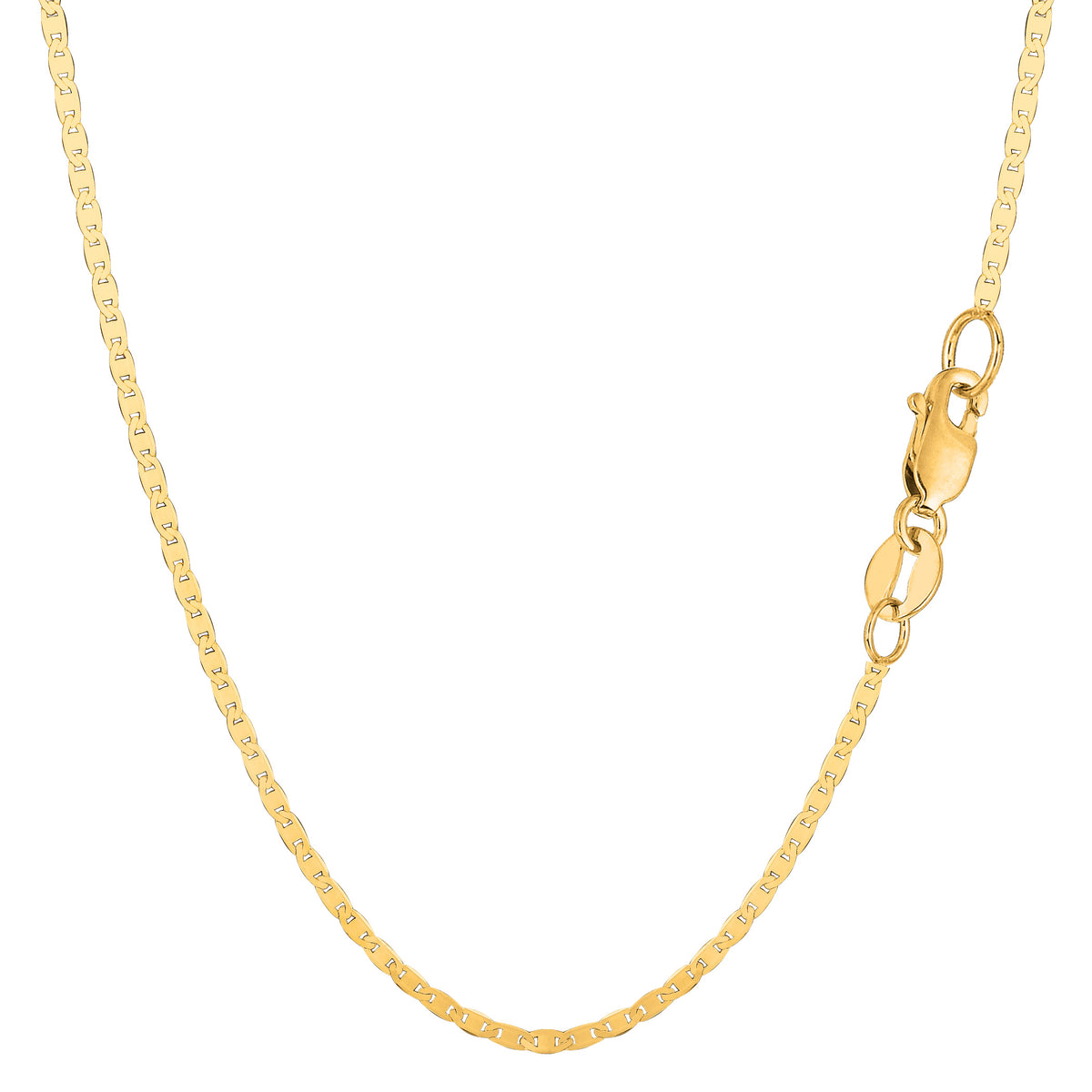 Pulsera de cadena de eslabones Mariner de oro amarillo de 10 quilates, joyería fina de diseño de 1,7 mm para hombres y mujeres