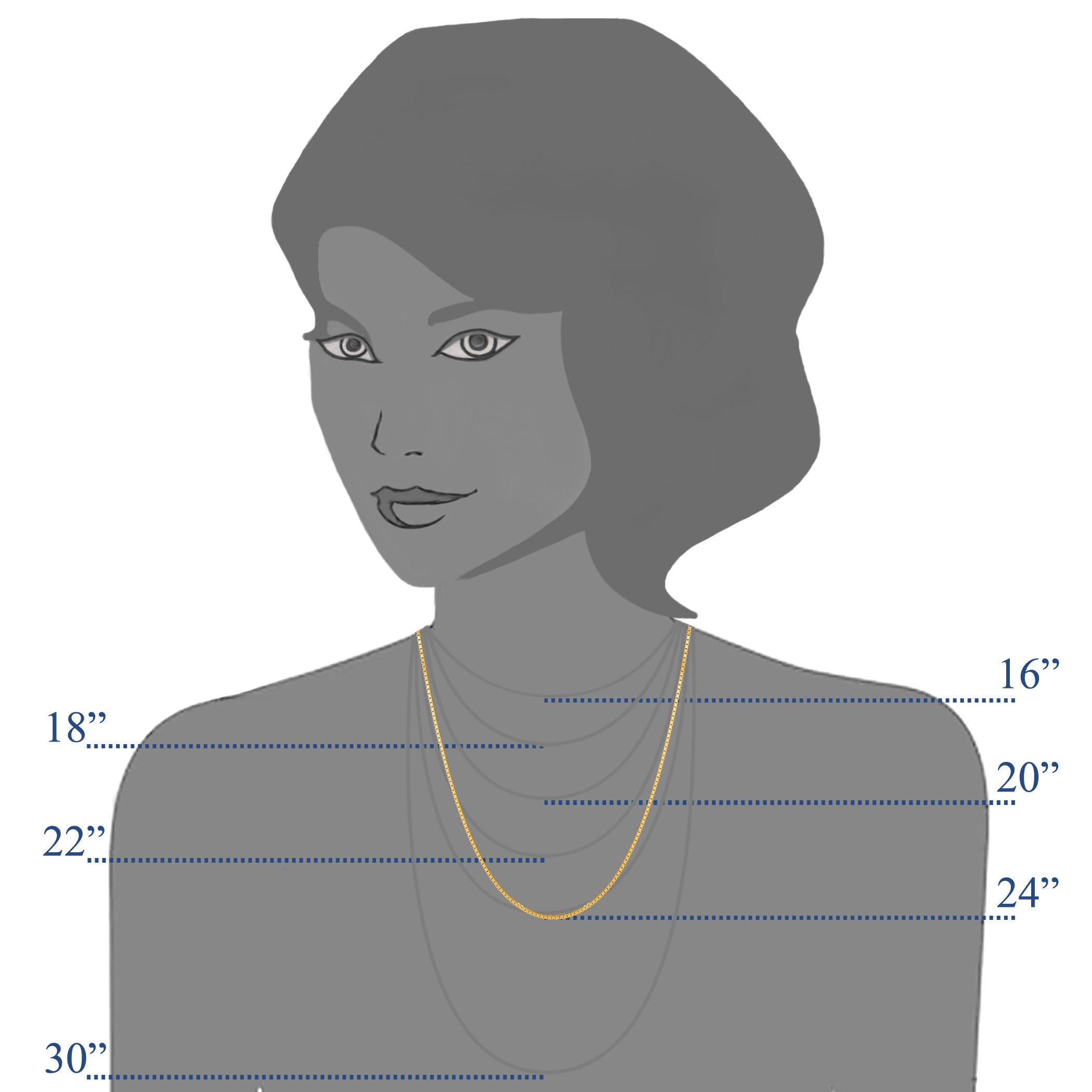 10k gul solidt guld spejlbokskæde halskæde, 0,8 mm fine designersmykker til mænd og kvinder