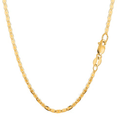 10 k gult gull Mariner Link Chain Halskjede, 2,3 mm fine designersmykker for menn og kvinner