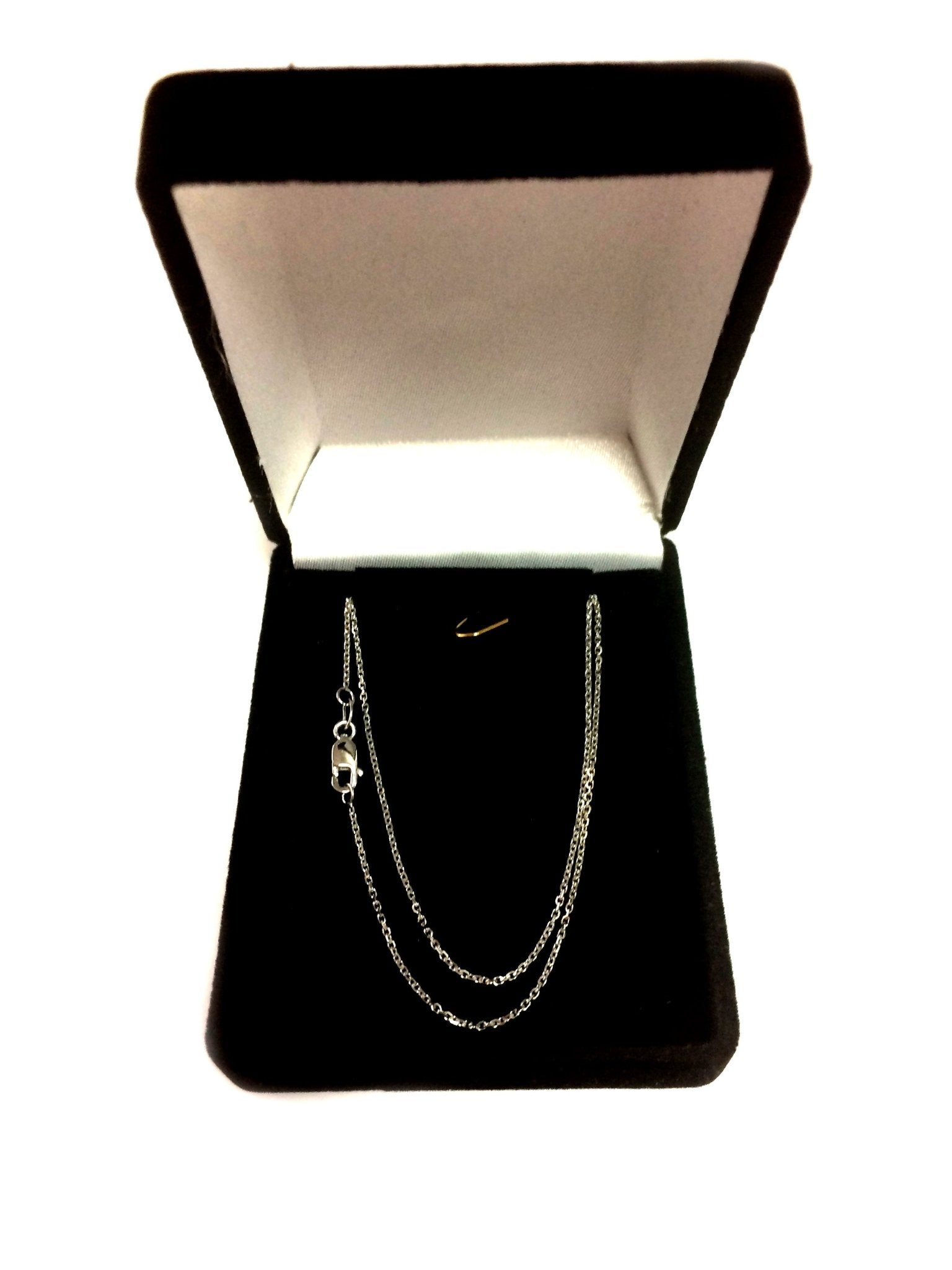 18k White Gold Cable Link Chain Necklace, 0.7mm - JewelryAffairs