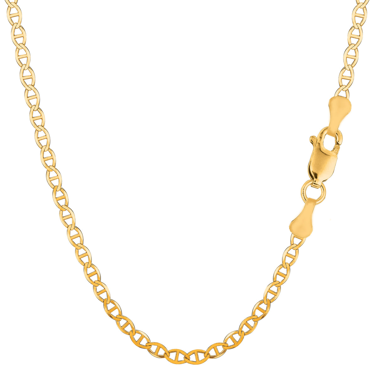 Pulsera de cadena marinera sólida con relleno de oro amarillo de 14 quilates, joyería fina de diseño de 3,2 mm y 8,5 pulgadas para hombres y mujeres