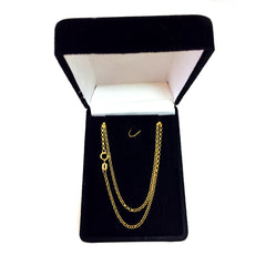 10k Yellow Gold Round Rolo Link Chain Necklace, 1.9mm