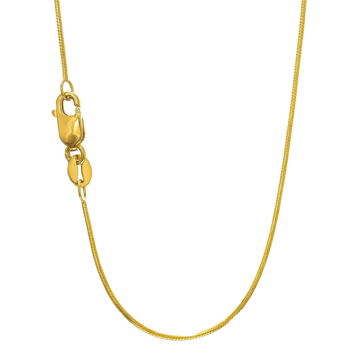 10 k gult guld oktagonalt ormkedja halsband, 0,9 mm, 20" fina designersmycken för män och kvinnor