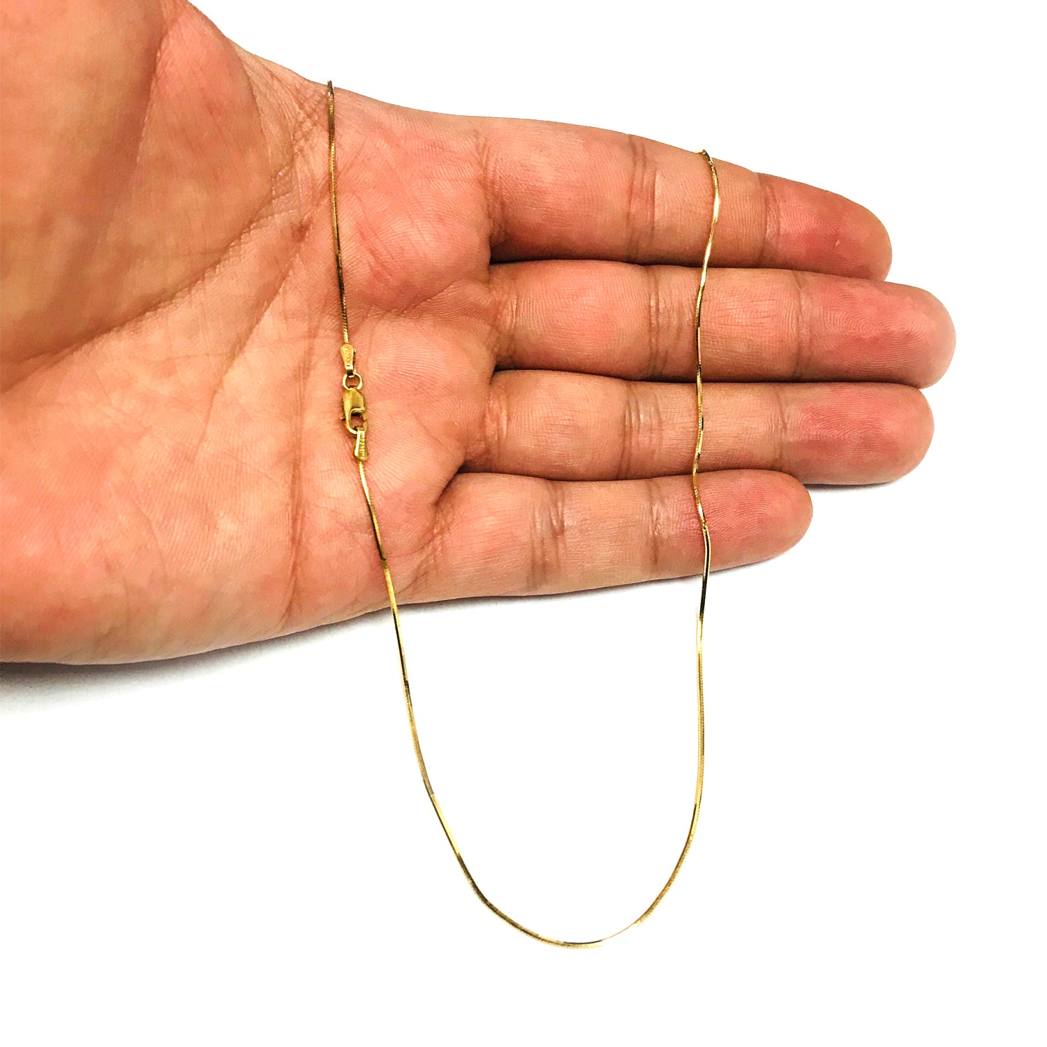 Collar de cadena de serpiente octogonal de oro amarillo de 10 quilates, 0,9 mm, 20 pulgadas, joyería fina de diseño para hombres y mujeres