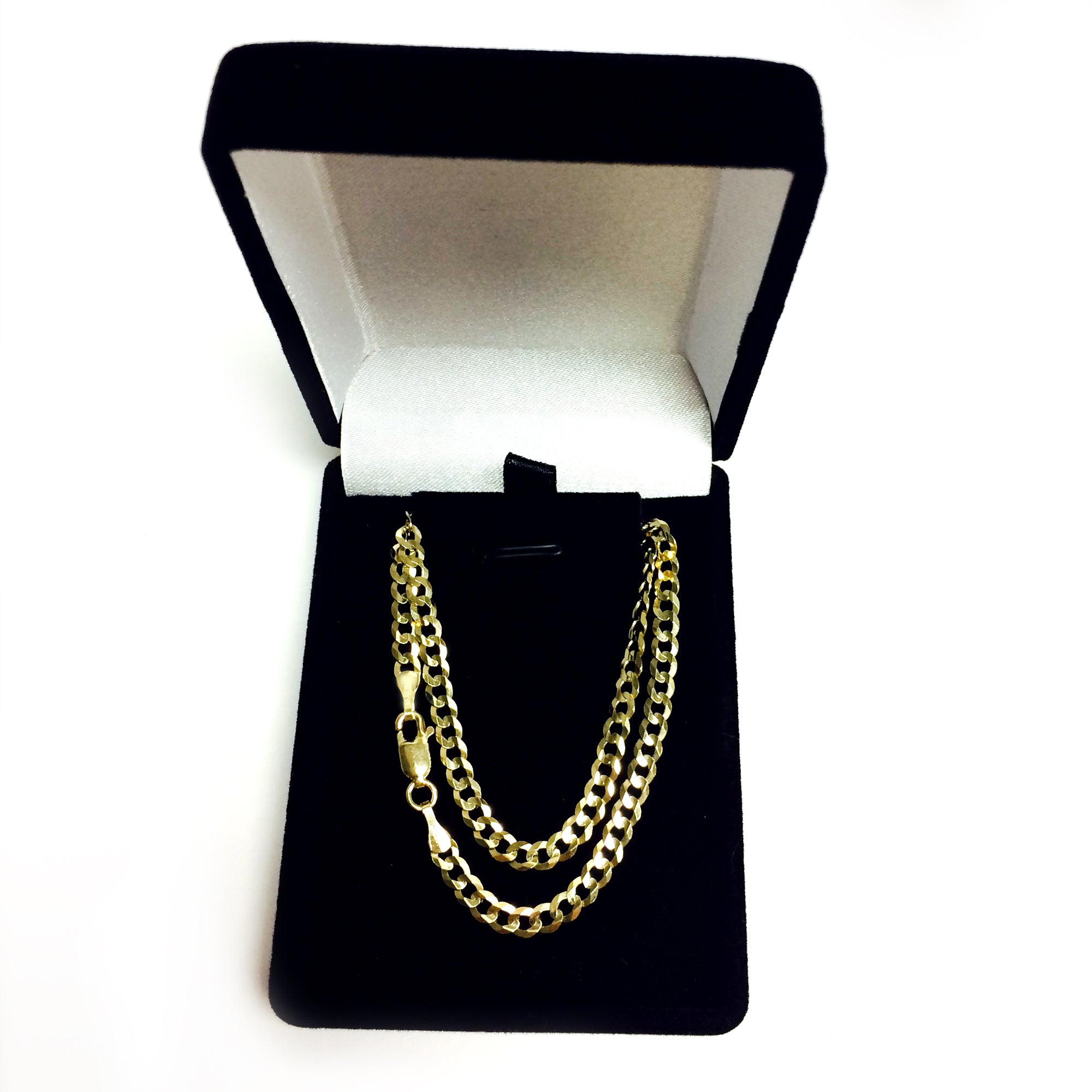10k Yellow Gold Comfort Curb Chain Necklace, 3.6mm