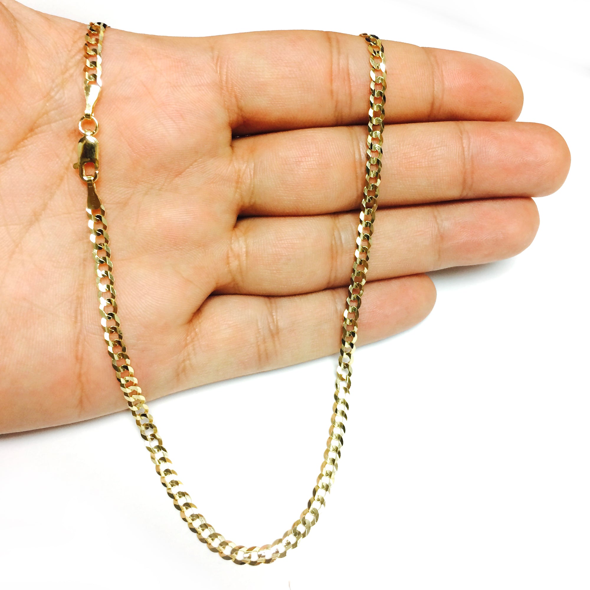 10 k gul guld Comfort Curb Chain halskæde, 3,6 mm fine designer smykker til mænd og kvinder