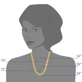 10k Yellow Gold Curb Hollow Chain Necklace, 4.4mm