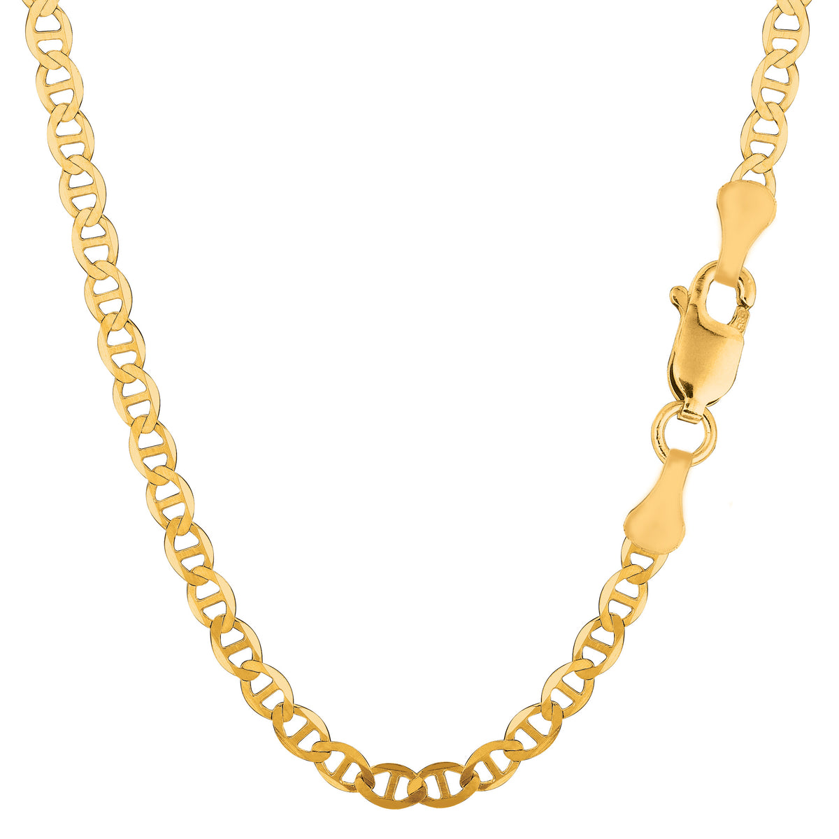 10 k gult guld Mariner Link Chain Halsband, 4,5 mm fina designersmycken för män och kvinnor