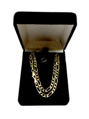 Collana a catena Figaro in oro massiccio giallo 10k, gioielleria raffinata da 4,0 mm per uomini e donne