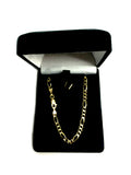 10k Yellow Solid Gold Figaro Chain Bracelet, 4.0mm, 8"