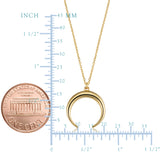 14K Gold Crescent Moon Pendant Necklace, 18"