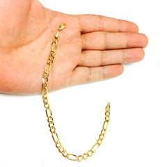 10 k gult gull hul Figaro armbåndskjede, 5,4 mm, 8,5" fine designersmykker for menn og kvinner