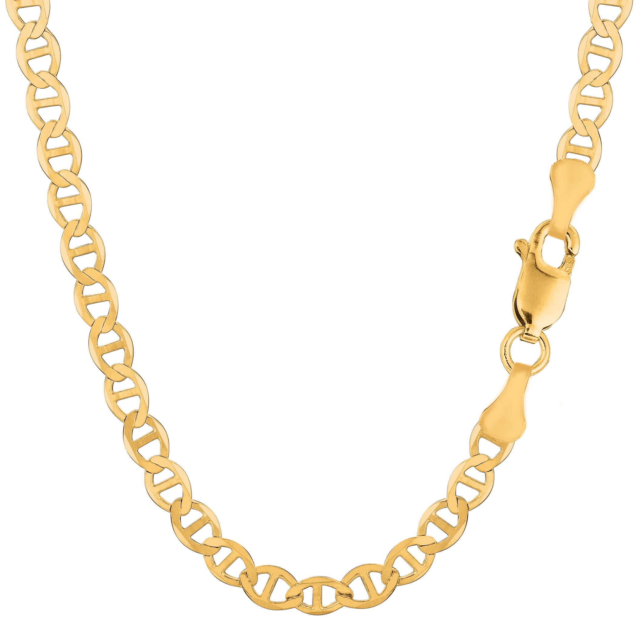 Pulsera de cadena de eslabones Mariner de oro amarillo de 10 quilates, joyería fina de diseño de 5,1 mm para hombres y mujeres