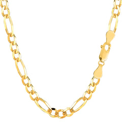10k Yellow Solid Gold Figaro Chain Necklace, 5.0mm
