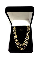 10k Yellow Solid Gold Figaro Chain Necklace, 5.0mm