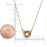 14K Yellow Gold Love Knot Pendant Necklace, 17"