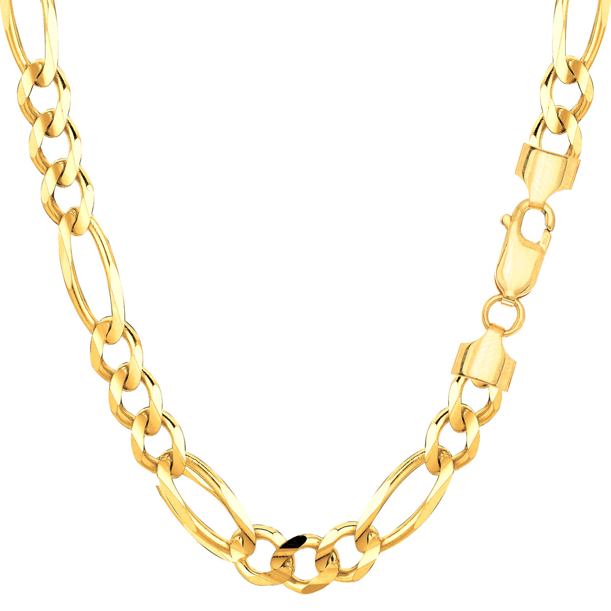 Collar de cadena Figaro de oro macizo amarillo de 10 quilates, joyería fina de diseño de 6,0 mm para hombres y mujeres