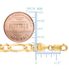 10k Yellow Solid Gold Figaro Chain Bracelet, 5.0mm, 8.5" fine designer jewelry for men and women