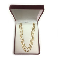 10k Yellow Solid Gold Figaro Chain Necklace, 6.0mm fine designer jewelry for men and women