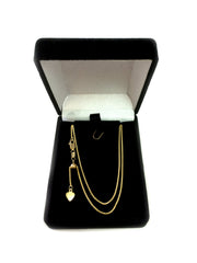 10k Yellow Gold Adjustable Wheat Link Chain Necklace, 1.0mm, 22"