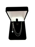 10k White Gold Adjustable Cable Link Chain Necklace, 0.9mm, 22"