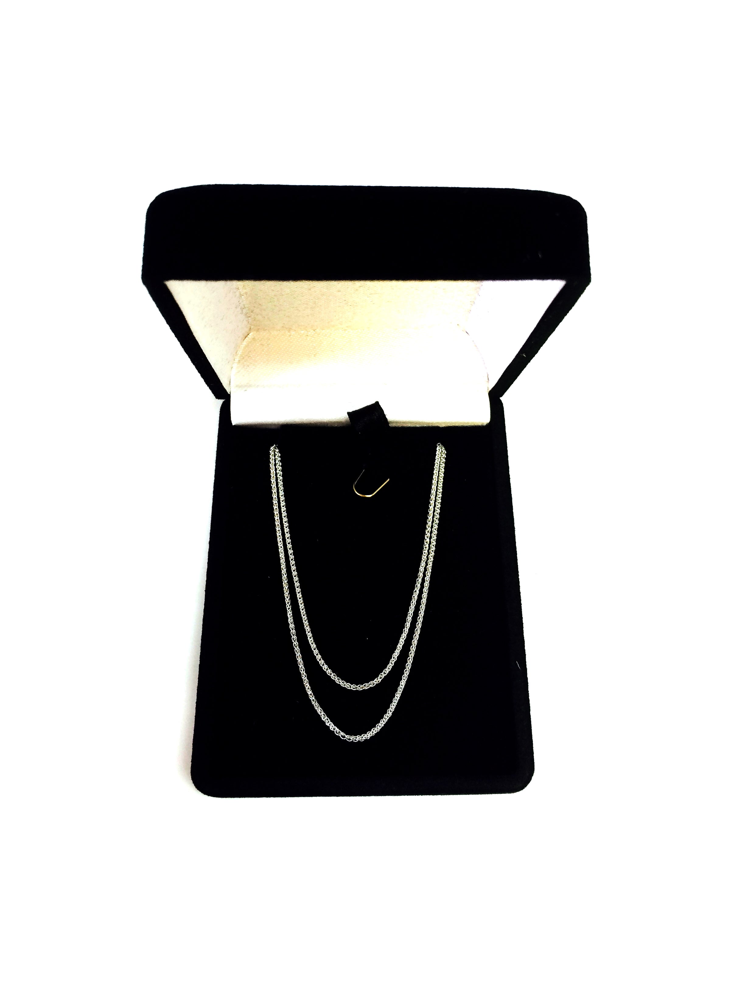 Collana a catena a maglie di grano regolabile in oro bianco 10k, 1,0 mm, 22" gioielli di design per uomini e donne