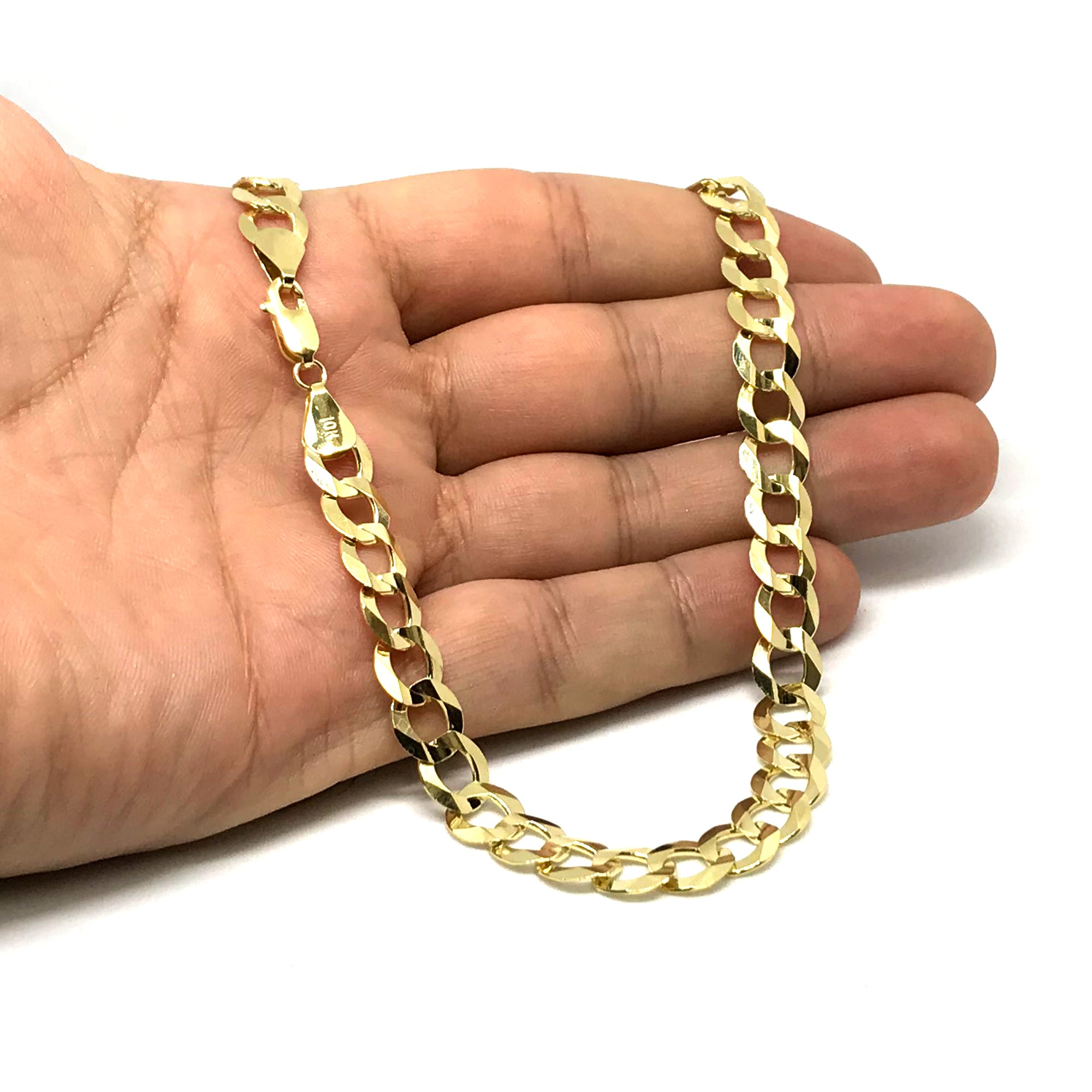 10k Yellow Gold Comfort Curb Chain Necklace, 8.2mm fine designer jewelry for men and women