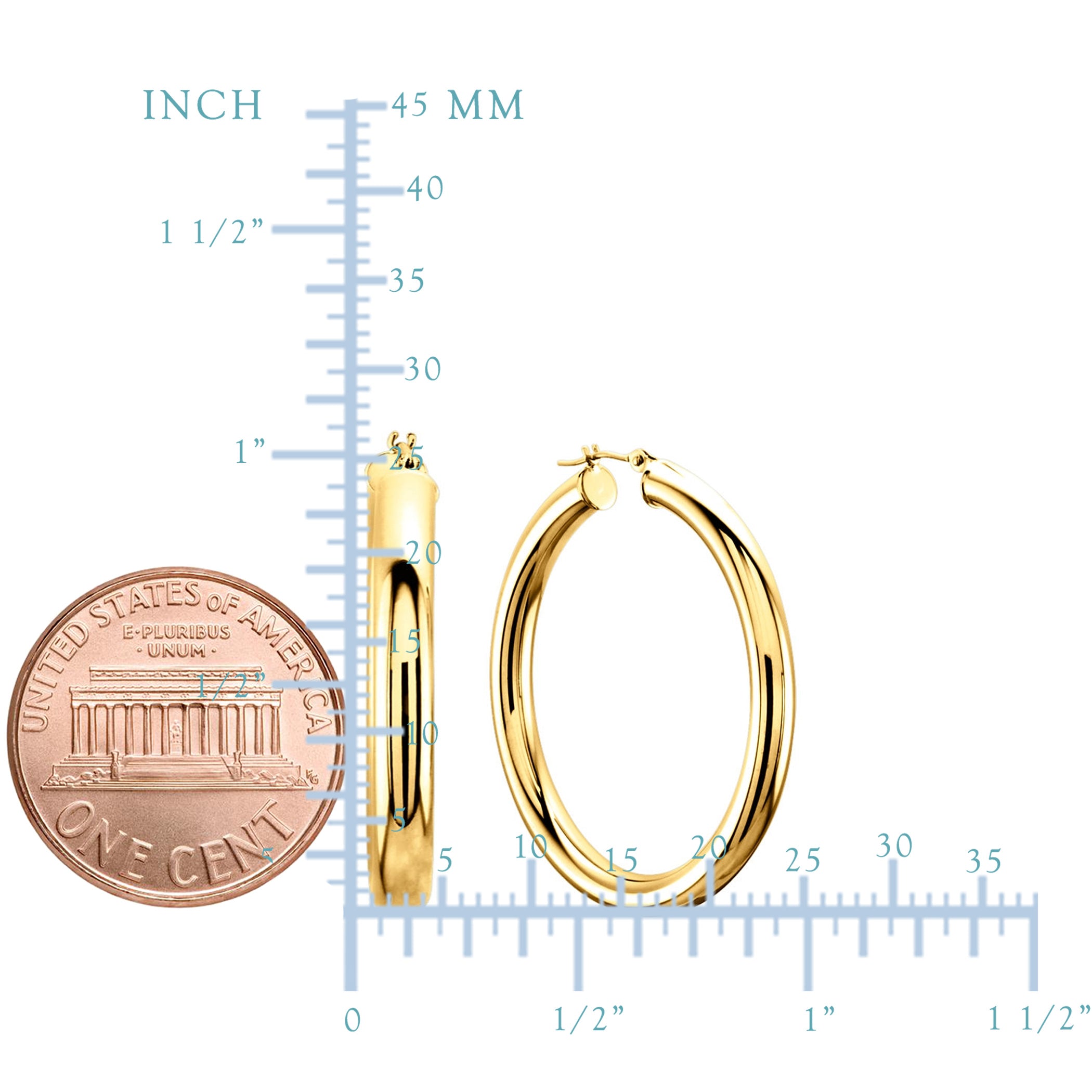 10k Yellow Gold 3mm Shiny Round Tube Hoop Earrings fine designer jewelry for men and women