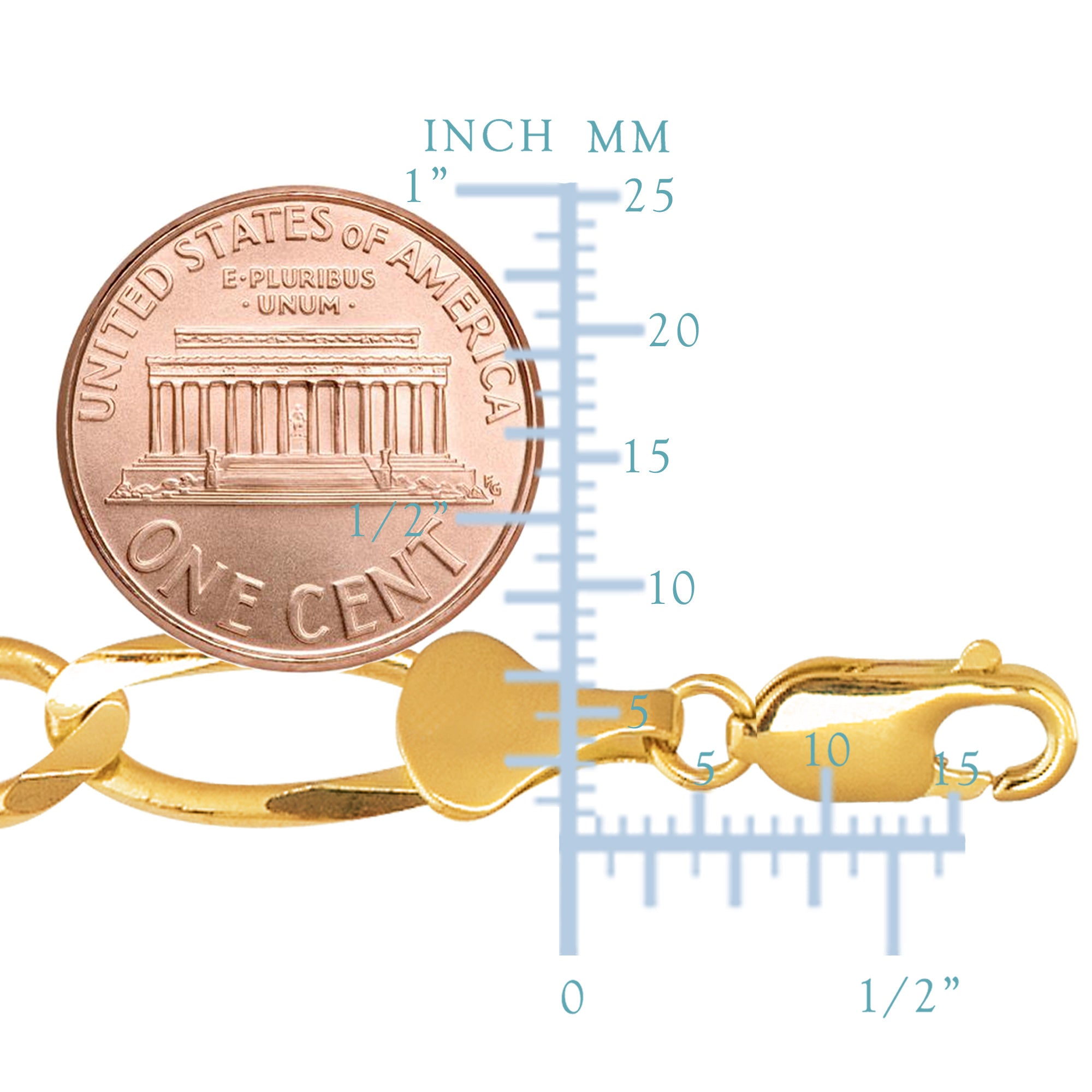 10 k gult solidt guld Figaro Chain Halsband, 8,3 mm fina designersmycken för män och kvinnor