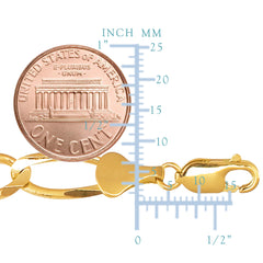10k gult, solid gull Figaro-kjedekjede, 8,3 mm fine designersmykker for menn og kvinner