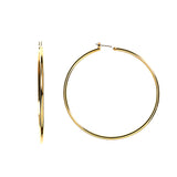 10k Yellow Gold 1.5mm Shiny Round Tube Hoop Earrings