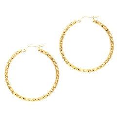 10k Yellow Gold Hoop Earrings, Diameter 30mm