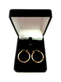 10k Tricolor White Yellow And Rose Gold Diamond Cut Round Hoop Earrings, Diameter 20mm