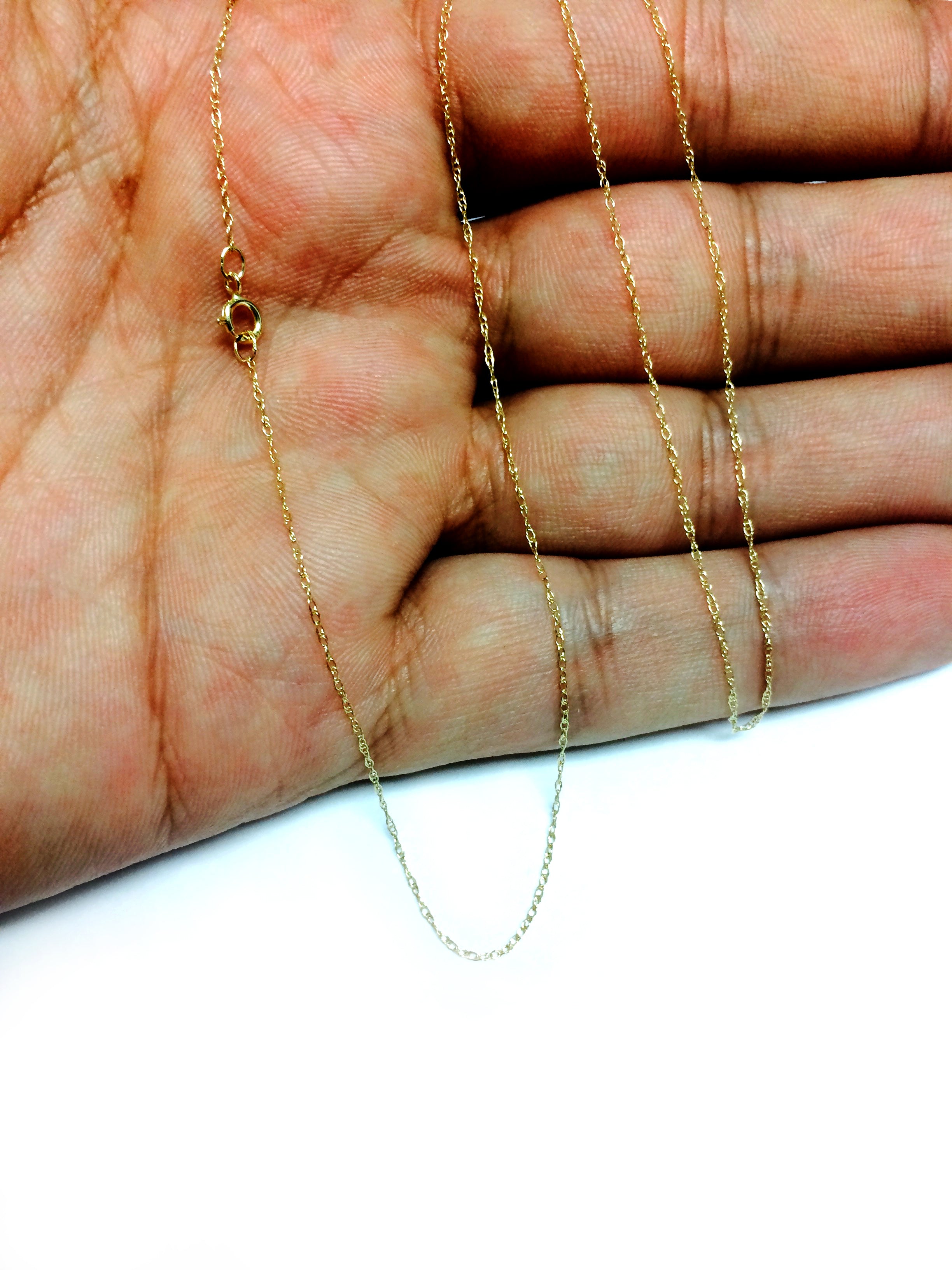 14 k gul guld reb kæde halskæde, 0,6 mm fine designer smykker til mænd og kvinder
