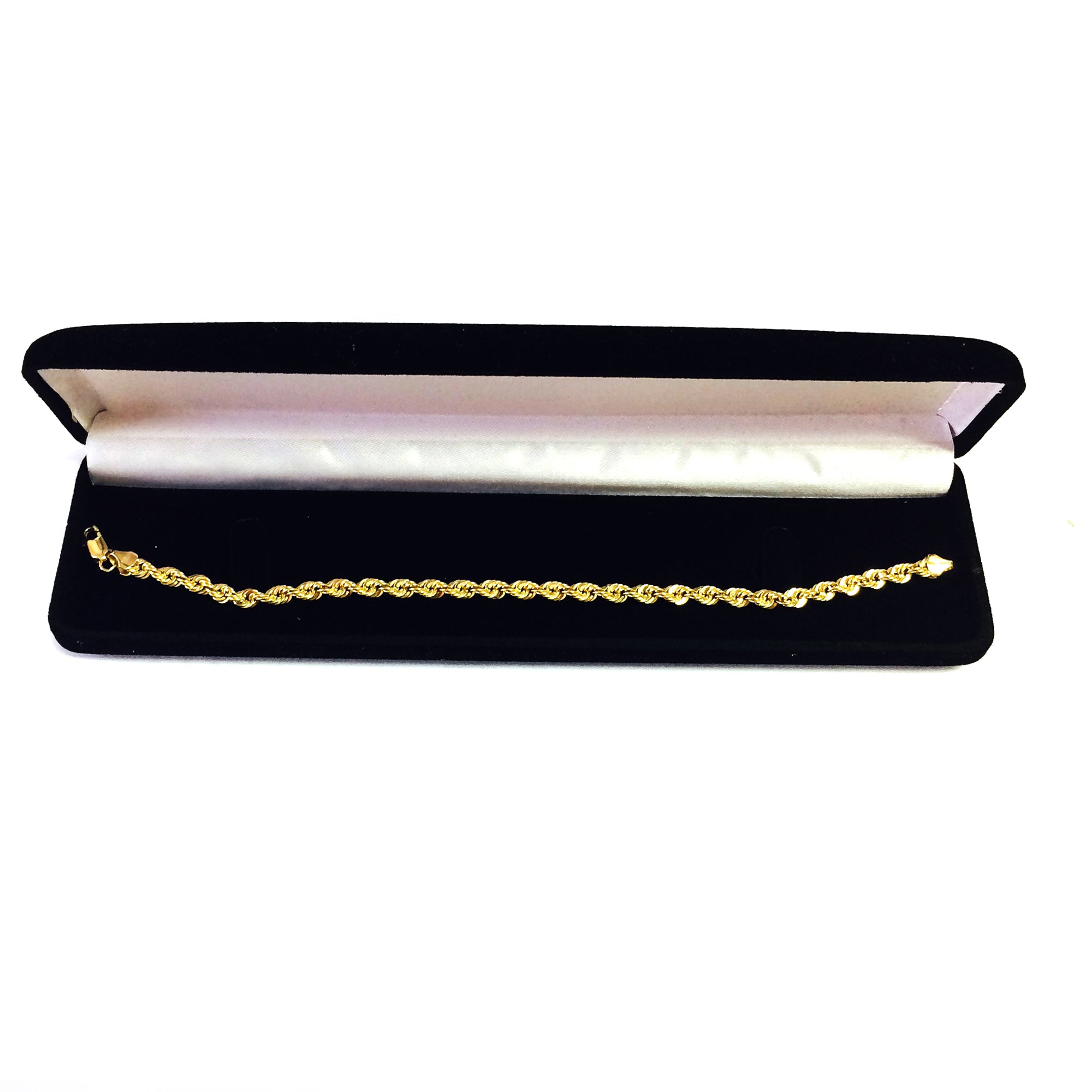 14K gult gullfylt solid taukjedearmbånd, 4,5 mm, 8,5" fine designersmykker for menn og kvinner