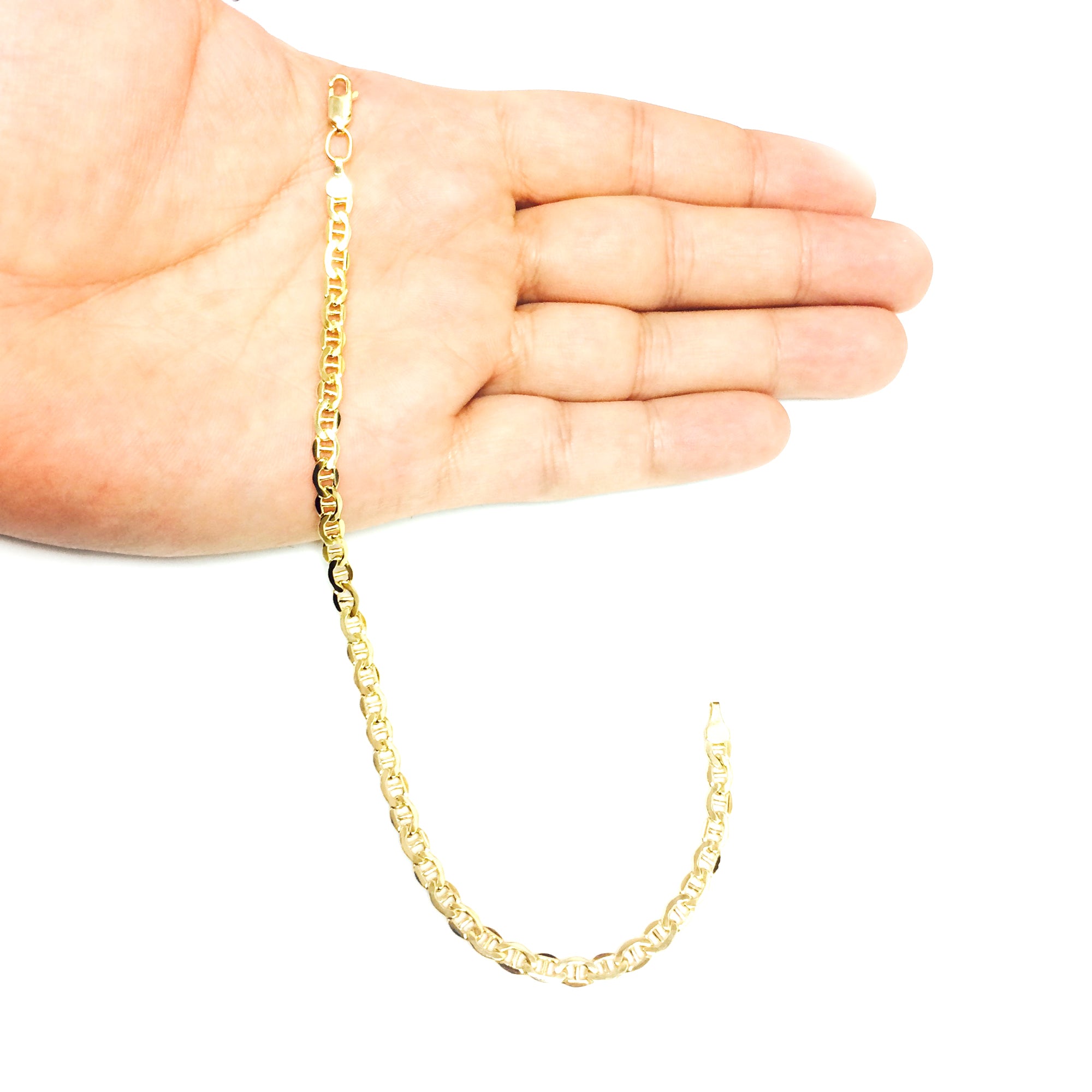 Pulsera de cadena marinera sólida con relleno de oro amarillo de 14 quilates, 4,5 mm, joyería fina de diseño de 8,5" para hombres y mujeres